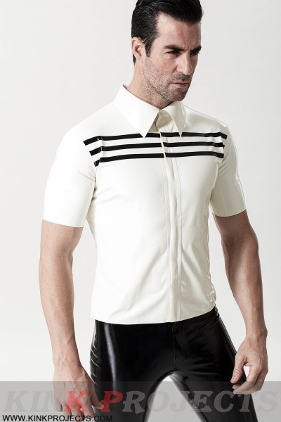 Male Triple Stripes Short-Sleeved Casual Shirt 