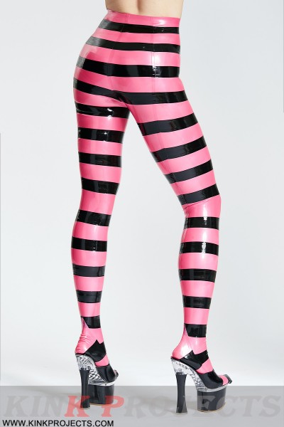 'Candy' Striped Latex Tights