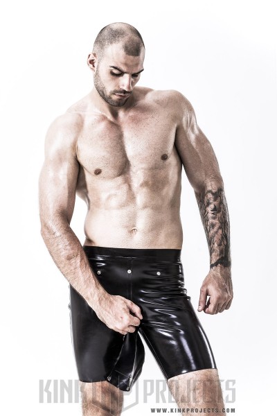 Male Latex Codpiece Cycling Shorts