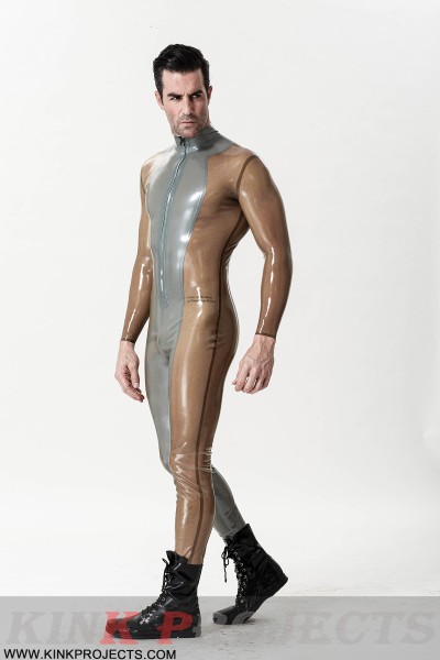 Male 'Silver Sleek' Front-zip Catsuit 