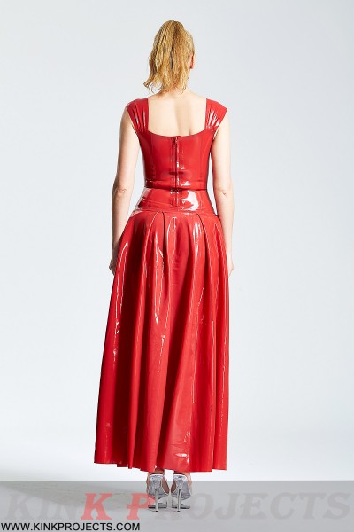 Panel-Pleated Formal Maxi Dress 