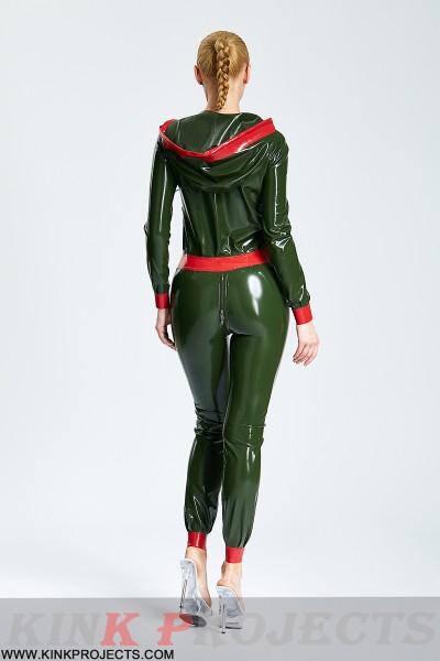 Drawstring-Hooded Female Casual Catsuit 