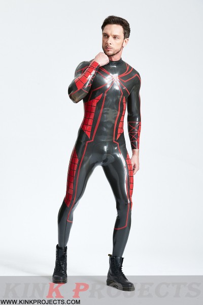 Male 'Tangled Web' Back Zip Catsuit 