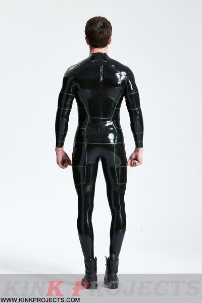 'Hexagonal' Back Zip Latex Catsuit 