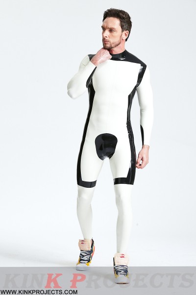 Male 'White Knight' Back Zip Catsuit 