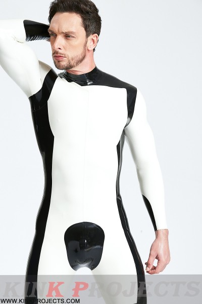 Male 'White Knight' Back Zip Catsuit 