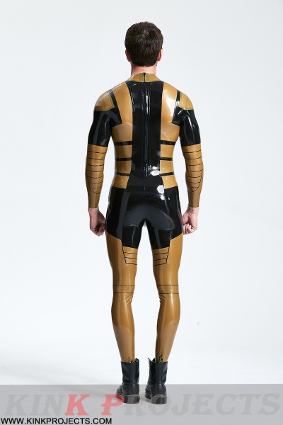 Male 'Blazing Gold' Back Zip Catsuit 