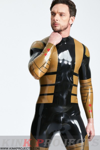 Male 'Blazing Gold' Back Zip Catsuit 