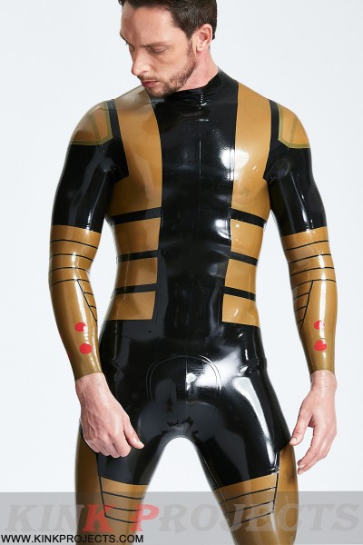 Male 'Blazing Gold' Back Zip Catsuit 