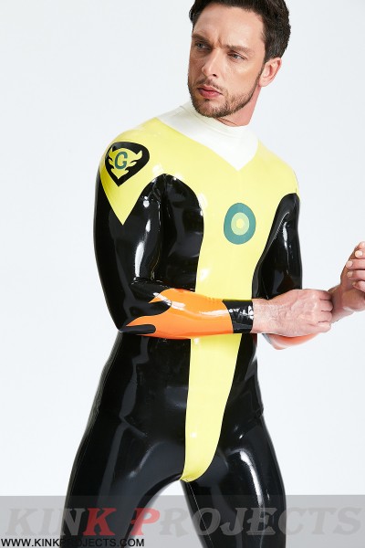 Male 'Captain Flame' Back Zip Catsuit 