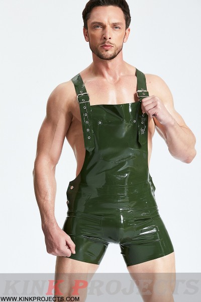 Male Dungaree Latex Shorts 