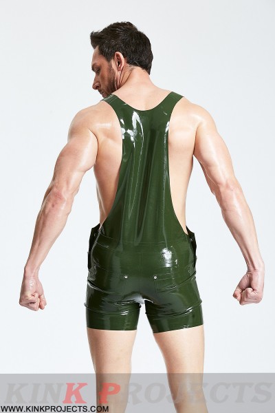 Male Dungaree Latex Shorts 