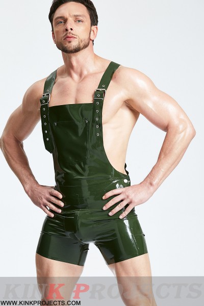 Male Dungaree Latex Shorts 