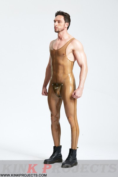 Male Translucent Codpiece Singlet Leggings Suit 