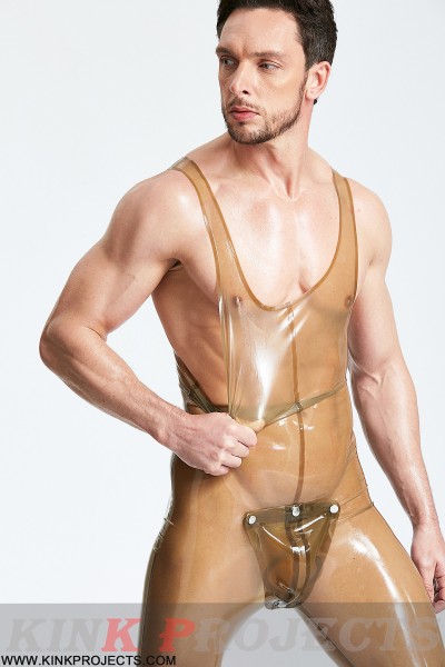 Male Translucent Codpiece Singlet Leggings Suit 