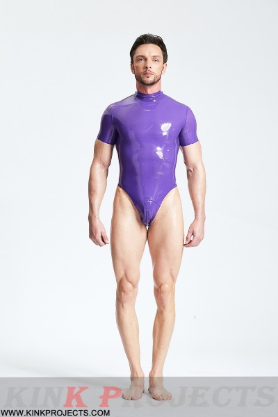 Male Short-sleeved High-cut Leotard 