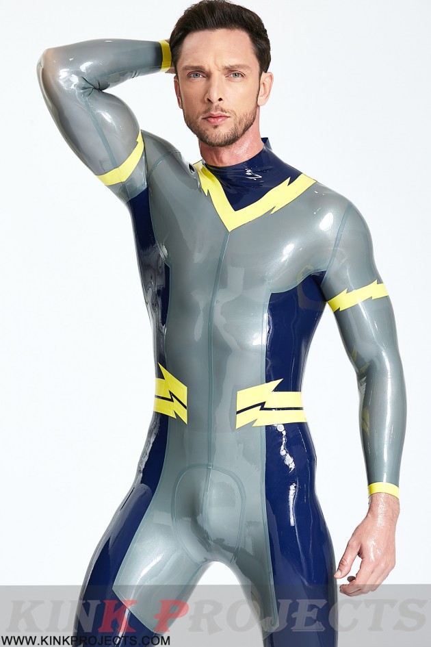 Male 'Lightning Bolt' Back Zip Catsuit 