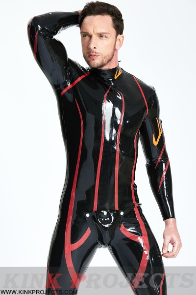 Male Shoulder-zip Codpiece Catsuit 