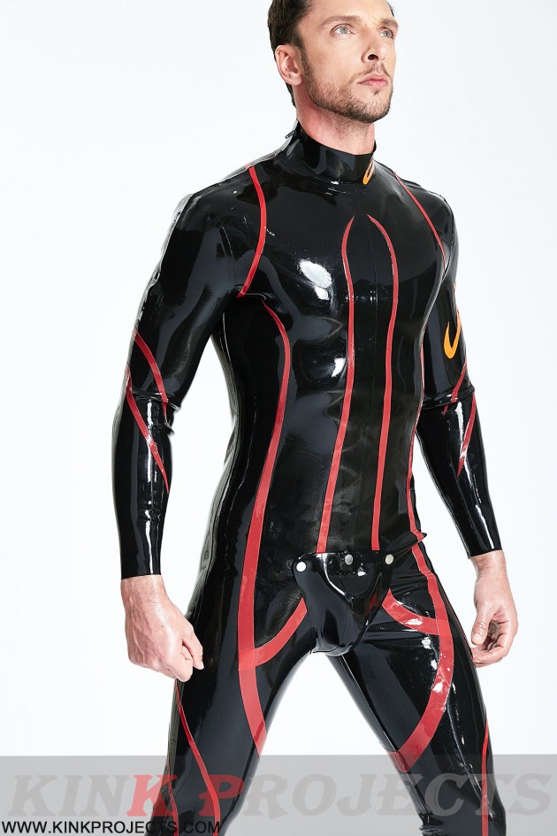 Male Shoulder-zip Codpiece Catsuit 