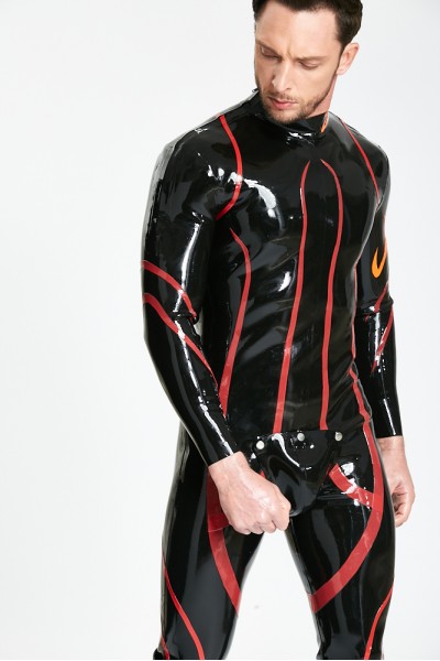 Male Shoulder-zip Codpiece Catsuit 