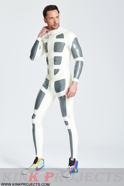 Male 'Silver Streak' Rubber Catsuit 