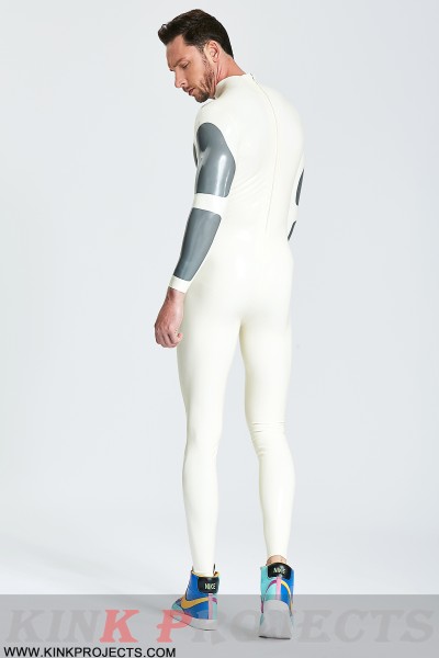 Male 'Silver Streak' Rubber Catsuit 