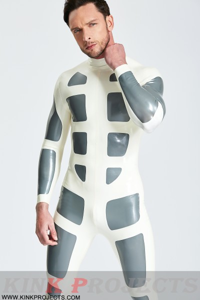 Male 'Silver Streak' Rubber Catsuit 