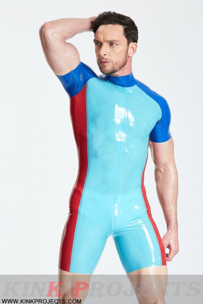 Male Tricolor Short-Sleeved Surfsuit 