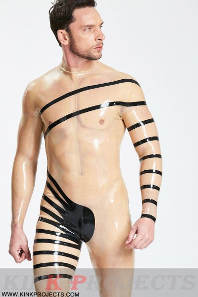 Male Spiral Translucent Catsuit