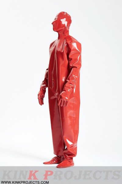 Male Hooded Heavy Latex Industrial Enclosure Suit