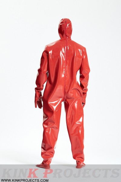 Male Hooded Heavy Latex Industrial Enclosure Suit