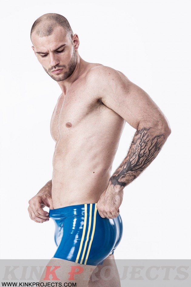 Male Triple Stripe Swim Trunks