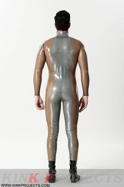 Male 'Silver Sleek' Front-zip Catsuit 