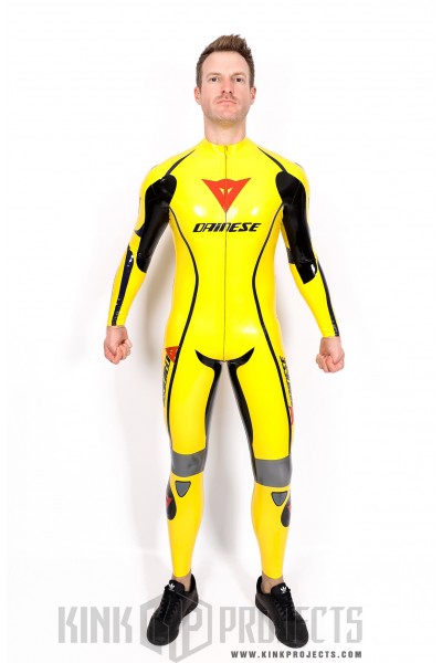 Male Brand Name Motorcycle Style Latex Catsuit
