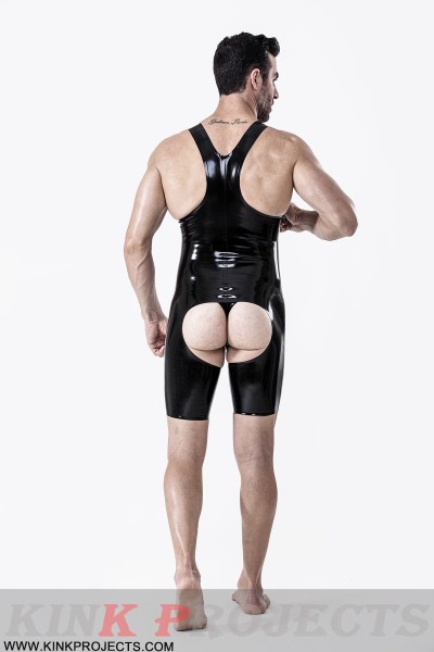 Male Open-Crotch Y-Strapped Singlet Suit