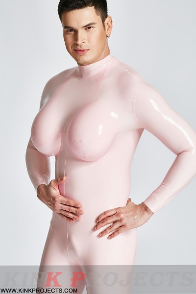 Male Silicone Big Boobs Catsuit 