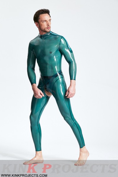 Male Open-Crotch Shoulder-zip Catsuit 