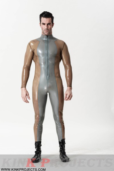 Male 'Silver Sleek' Front-zip Catsuit 