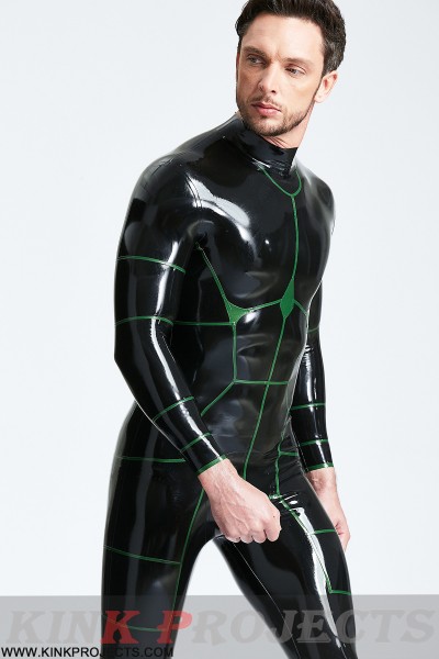 'Hexagonal' Back Zip Latex Catsuit 