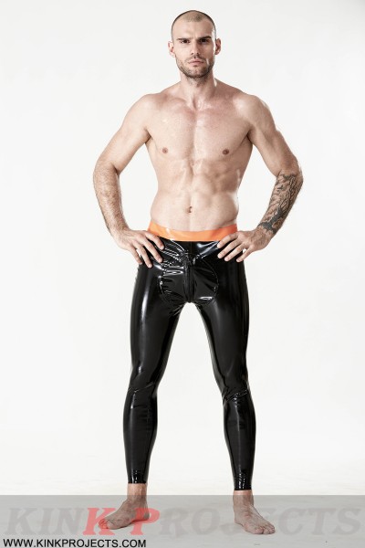 Male Latex Leggings With Front Zipper