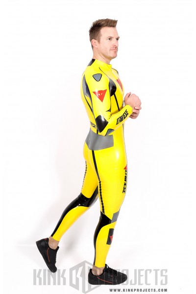 Male Brand Name Motorcycle Style Latex Catsuit