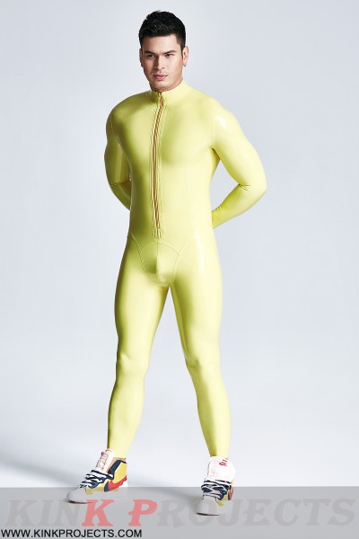 Male 'Mr Muscles' Front-zip Latex Catsuit 