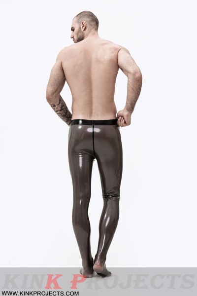 Male Transparent Latex Pouch-Front Leggings/Tights