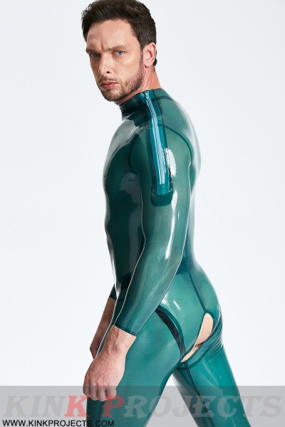 Male Open-Crotch Shoulder-zip Catsuit 