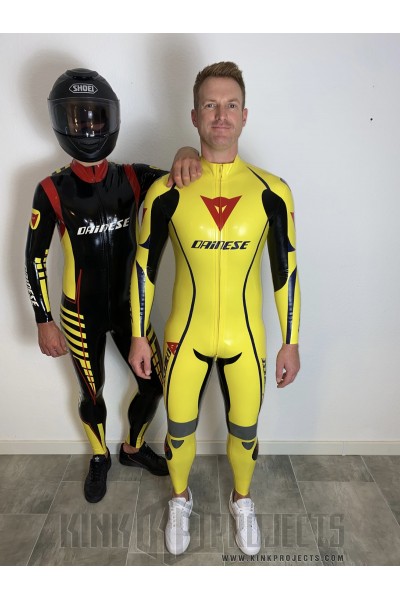 Male Brand Name Motorcycle Style Latex Catsuit