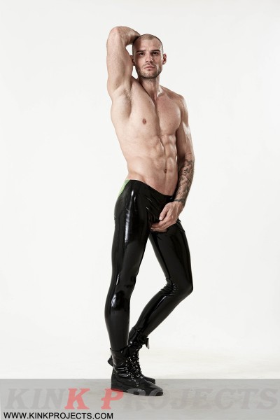 Male 'Side-Winder' Through-Zip Leggings 