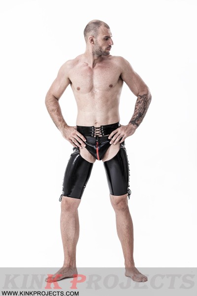 Male Laced Short Latex Chaps