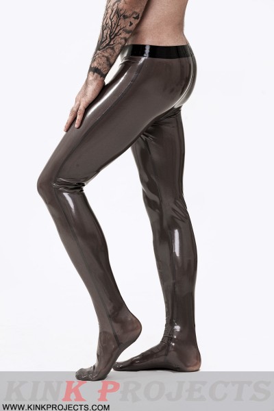 Male Transparent Latex Pouch-Front Leggings/Tights