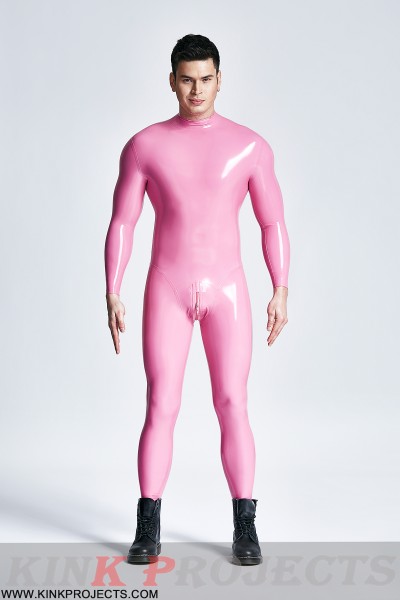 Male 'Muscle Mania' Back Zip Latex Catsuit 