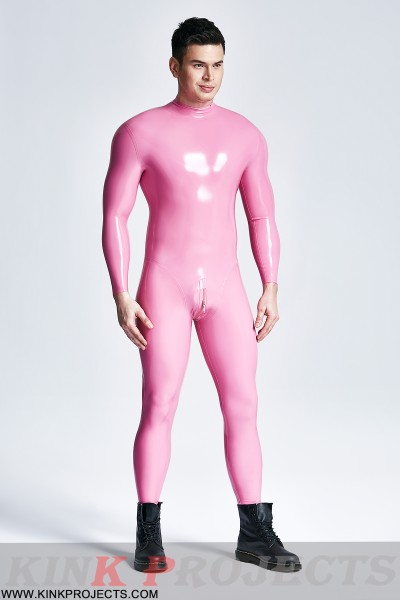 Male 'Muscle Mania' Back Zip Latex Catsuit 